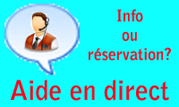 aide en direct live help chat info ou r&eacute;servation